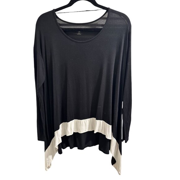 🌸3/$15🌸Hi-Lo Long Sleeve Rounded Neck Blouse sz S - Picture 1 of 8